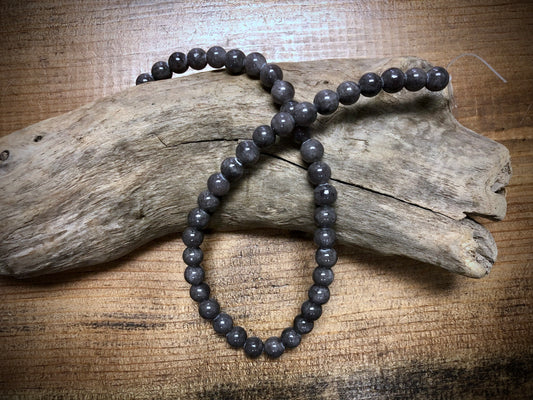 Dyed Jade Smooth Rounds - Grey - 8mm - 15.5"