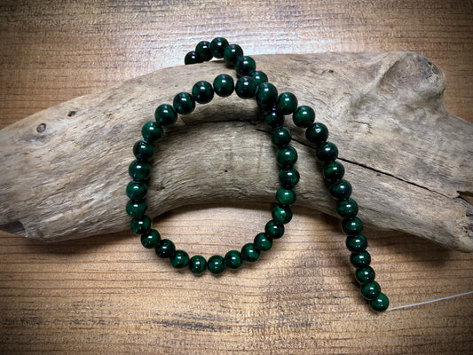 Dyed Jade Smooth Rounds - Dark Green - 8mm - 15.5"