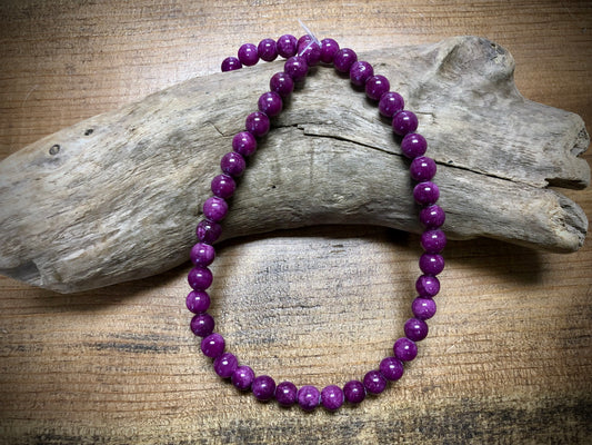 Dyed Jade Smooth Rounds - Purple - 8mm - 15.5"