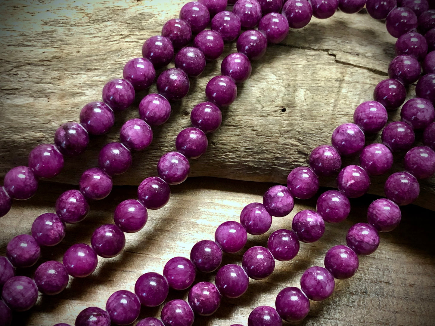 Dyed Jade Smooth Rounds - Purple - 8mm - 15.5"