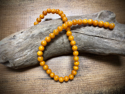 Dyed Jade Smooth Rounds - Orange - 8mm - 15.5"