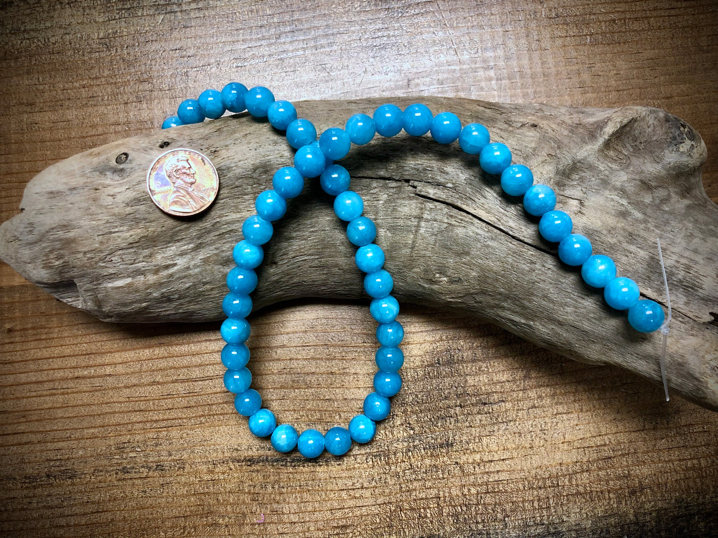 Dyed Jade Smooth Rounds - Sky Blue - 8mm - 15.5"