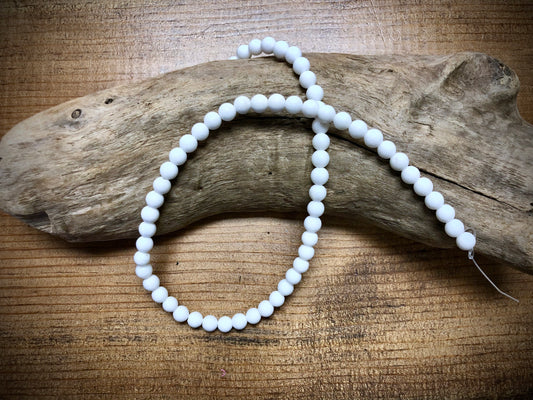 Dyed Jade Smooth Rounds - White - 6mm - 15.5"