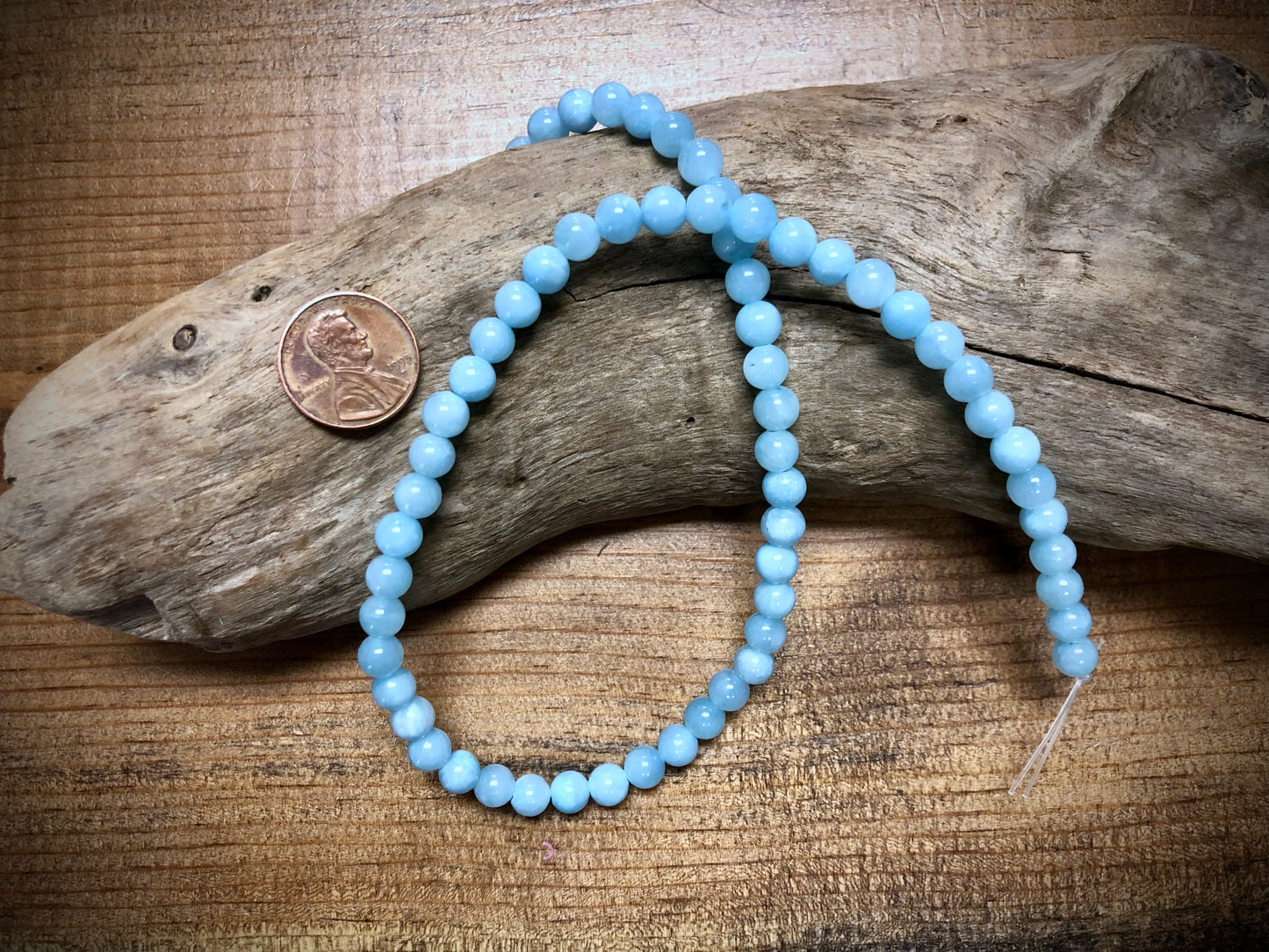 Dyed Jade Smooth Rounds - Light Blue - 6mm - 15.5"
