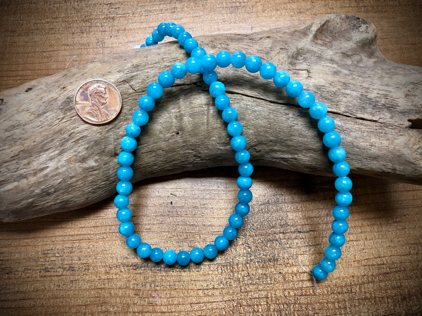 Dyed Jade Smooth Rounds - Sky Blue - 6mm - 15.5"