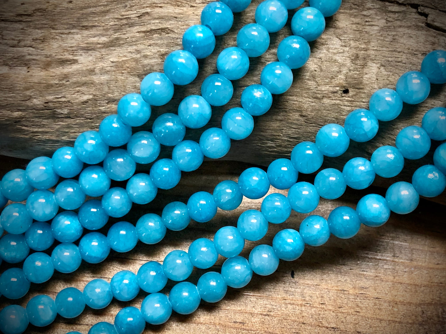 Dyed Jade Smooth Rounds - Sky Blue - 6mm - 15.5"