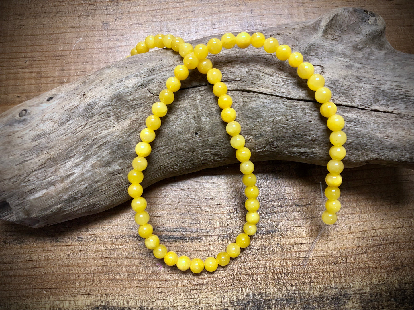 Dyed Jade Smooth Rounds - Yellow - 6mm - 15.5"