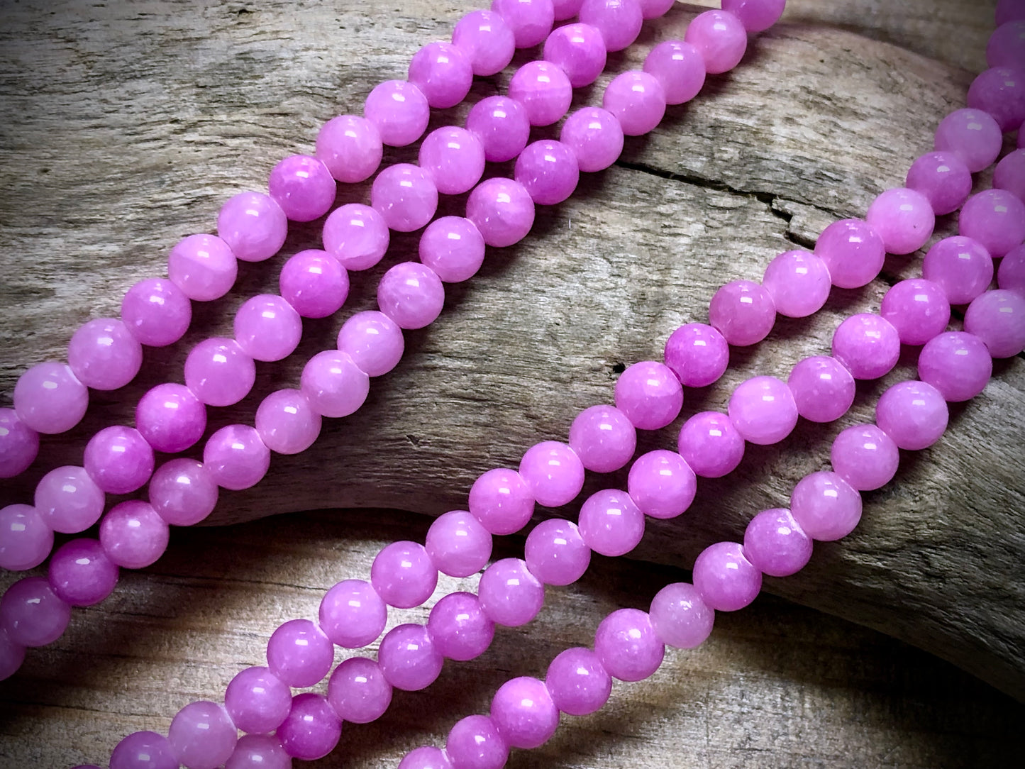 Dyed Jade Smooth Rounds - Pink - 6mm - 15.5"