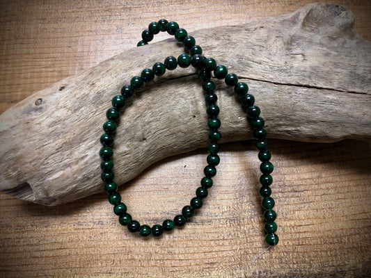 Dyed Jade Smooth Rounds - Dark Green - 6mm - 15.5"
