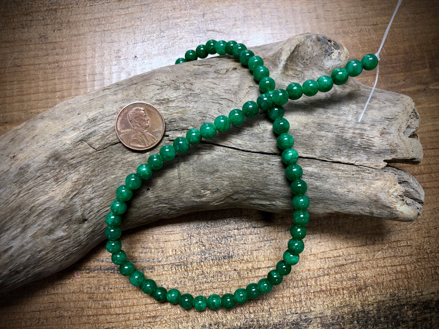 Dyed Jade Smooth Rounds - Green - 6mm - 15.5"