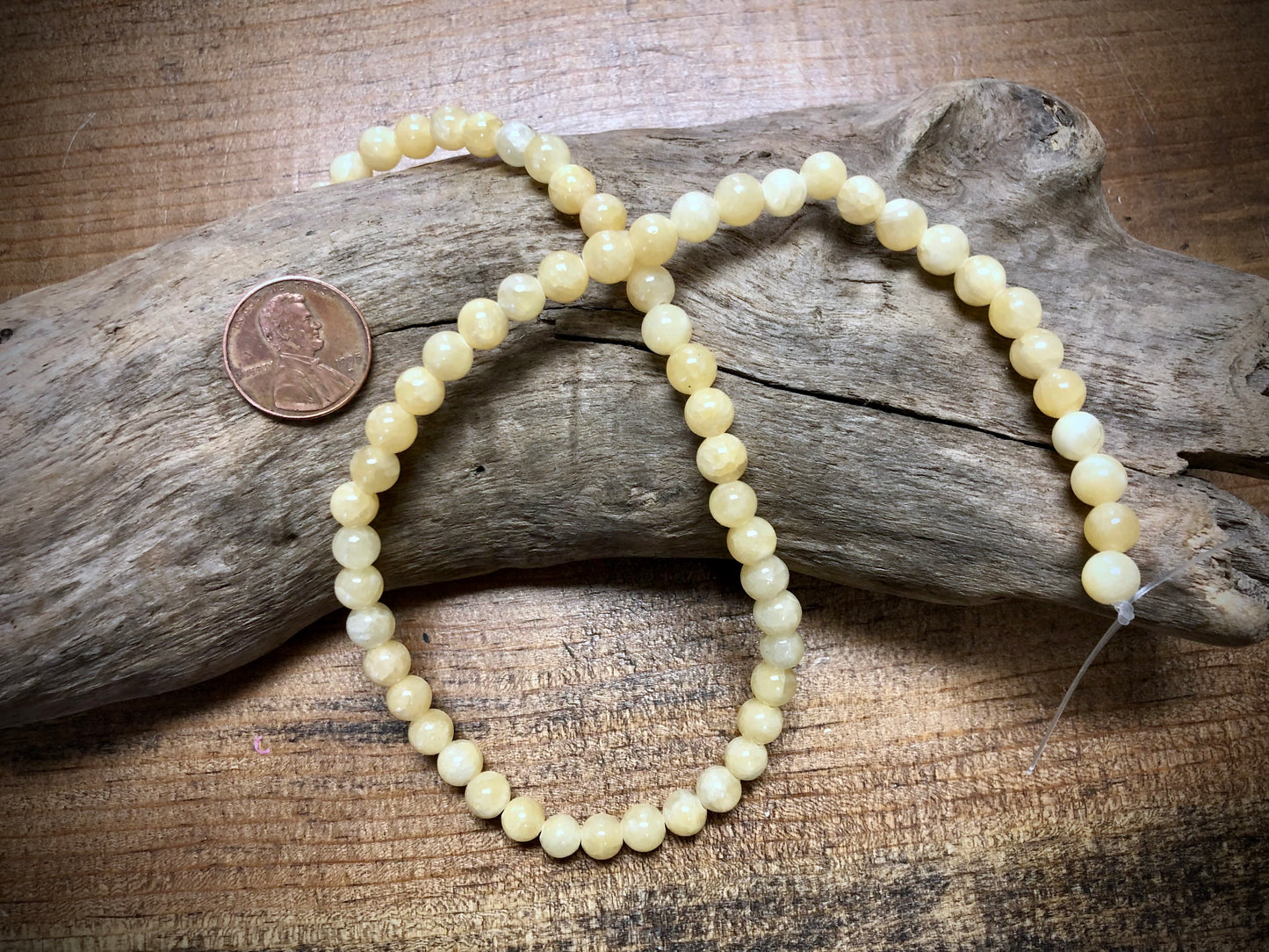 Dyed Jade Smooth Rounds - Light Yellow - 6mm - 15.5"
