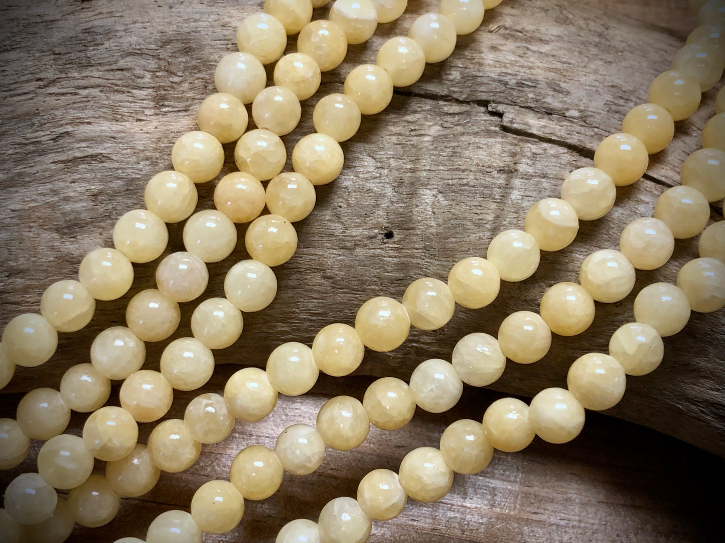 Dyed Jade Smooth Rounds - Light Yellow - 6mm - 15.5"