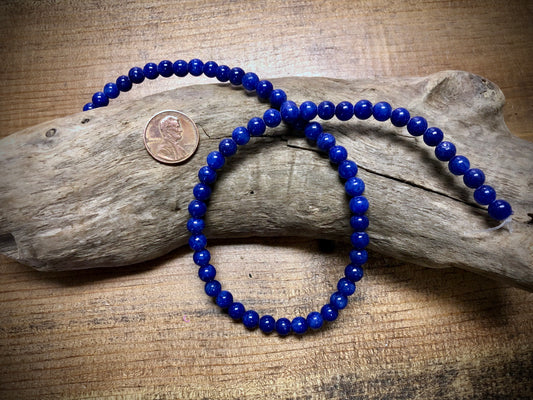 Dyed Jade Smooth Rounds - Deep Blue - 6mm - 15.5"