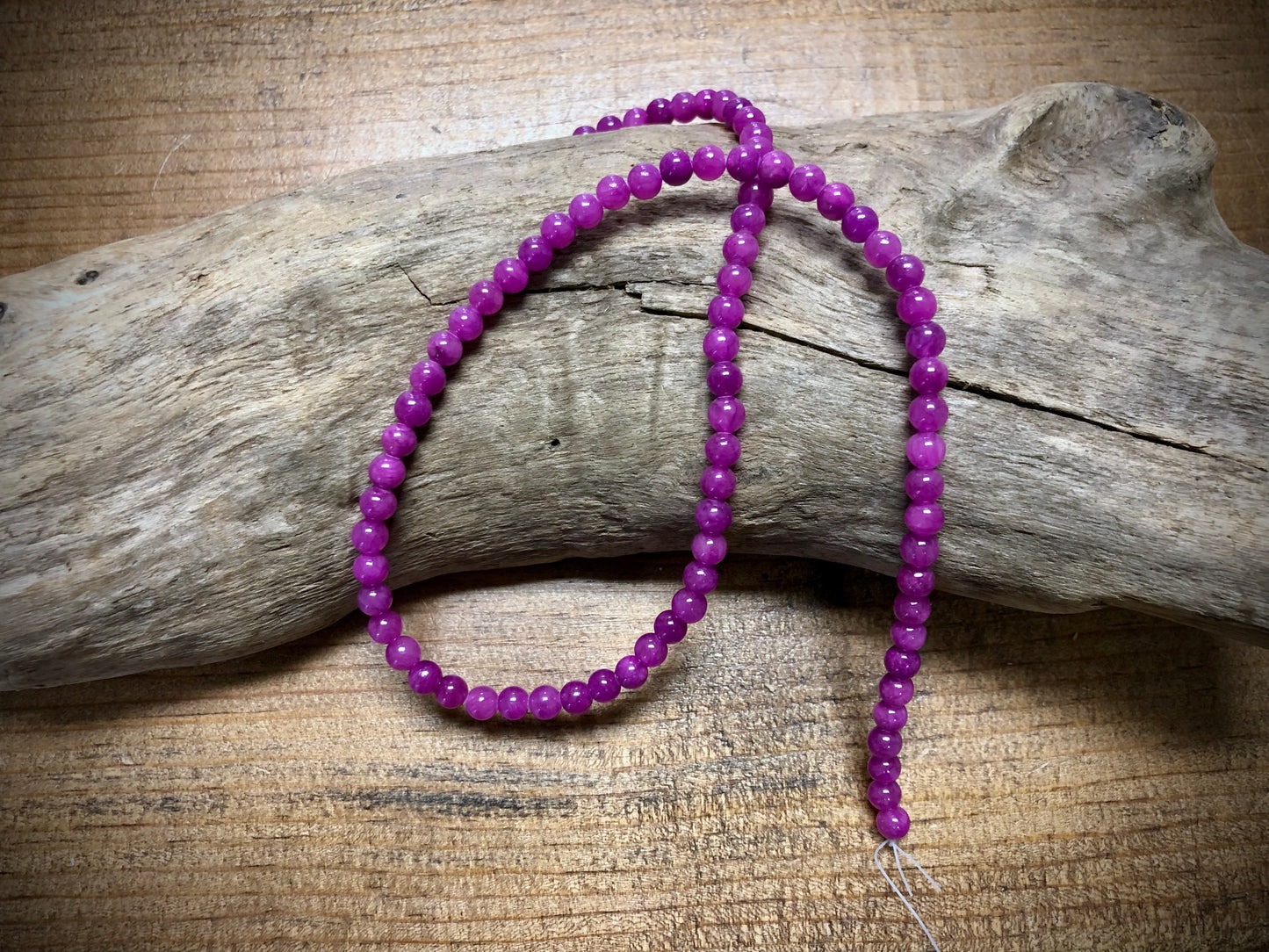 Dyed Jade Smooth Rounds - Fuchsia - 4mm - 15.5"