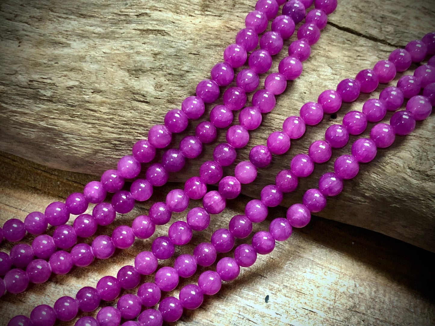 Dyed Jade Smooth Rounds - Fuchsia - 4mm - 15.5"