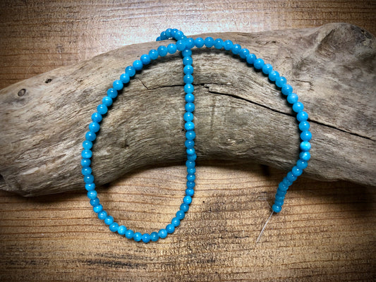 Dyed Jade Smooth Rounds - Sky Blue - 4mm - 15.5"
