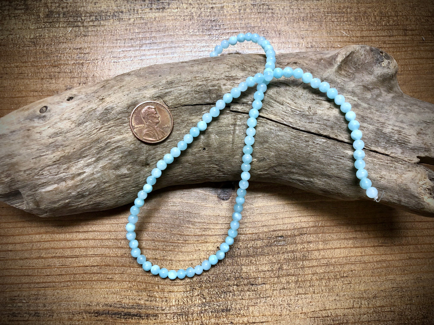 Dyed Jade Smooth Rounds - Light Blue - 4mm - 15.5"