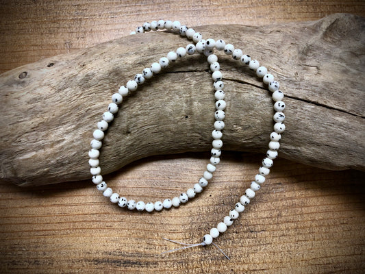 Dyed Jade Smooth Rounds - Dalmation - 4mm - 15.5"