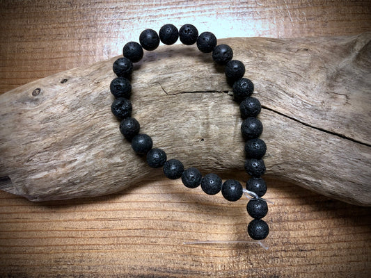 Lava Bead Strand - 8mm - 8”