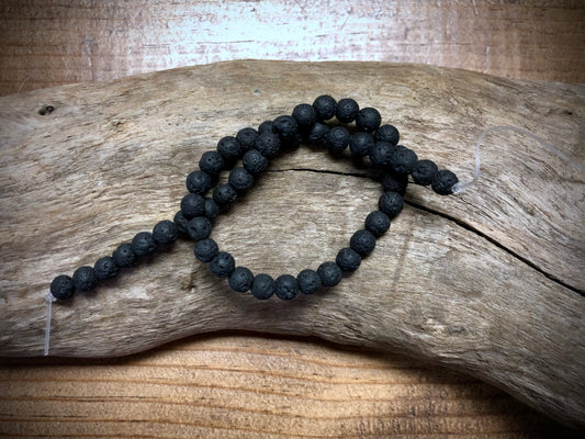 Lava Bead Strand - 4mm - 8”