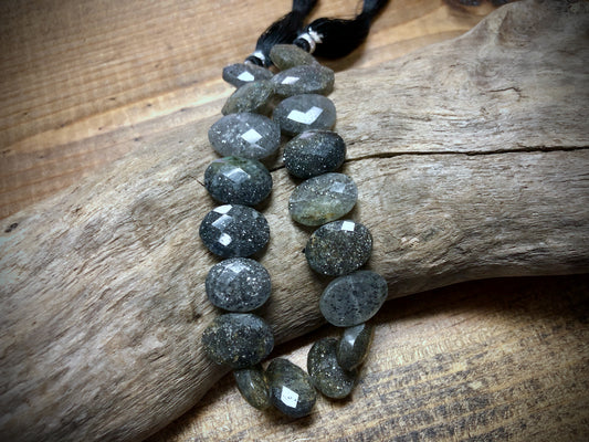 Natural Grey Sunstone Faceted Ovals