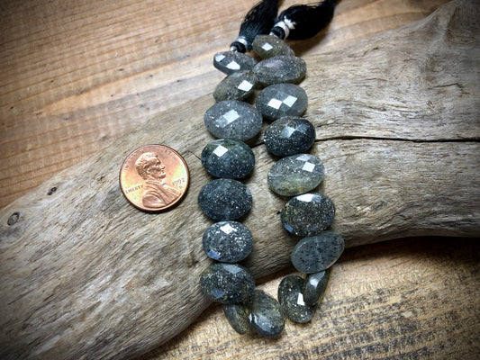 Natural Grey Sunstone Faceted Ovals
