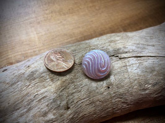Czech Glass Shank Button - Purple Swirl - 18mm