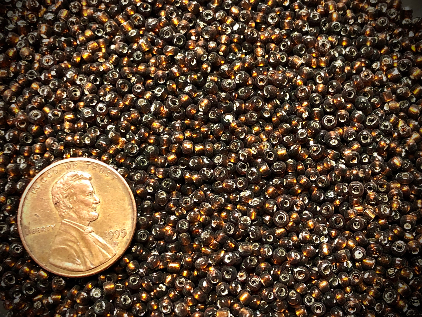Vintage Venetian Seed Beads - 10/0 - Transparent Brown