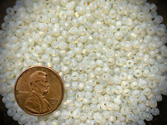 Vintage Venetian Seed Beads - 8/0 - Opal White