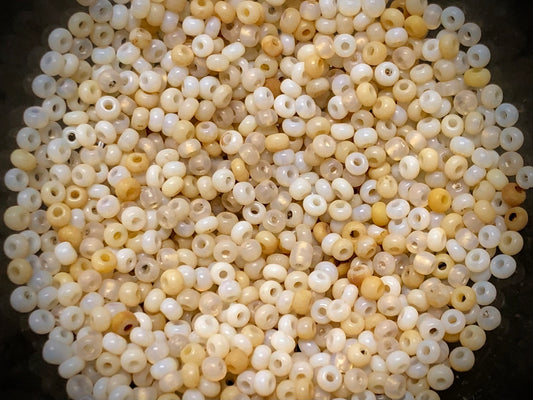Vintage Venetian Seed Beads - 8/0 - Opal White Rust