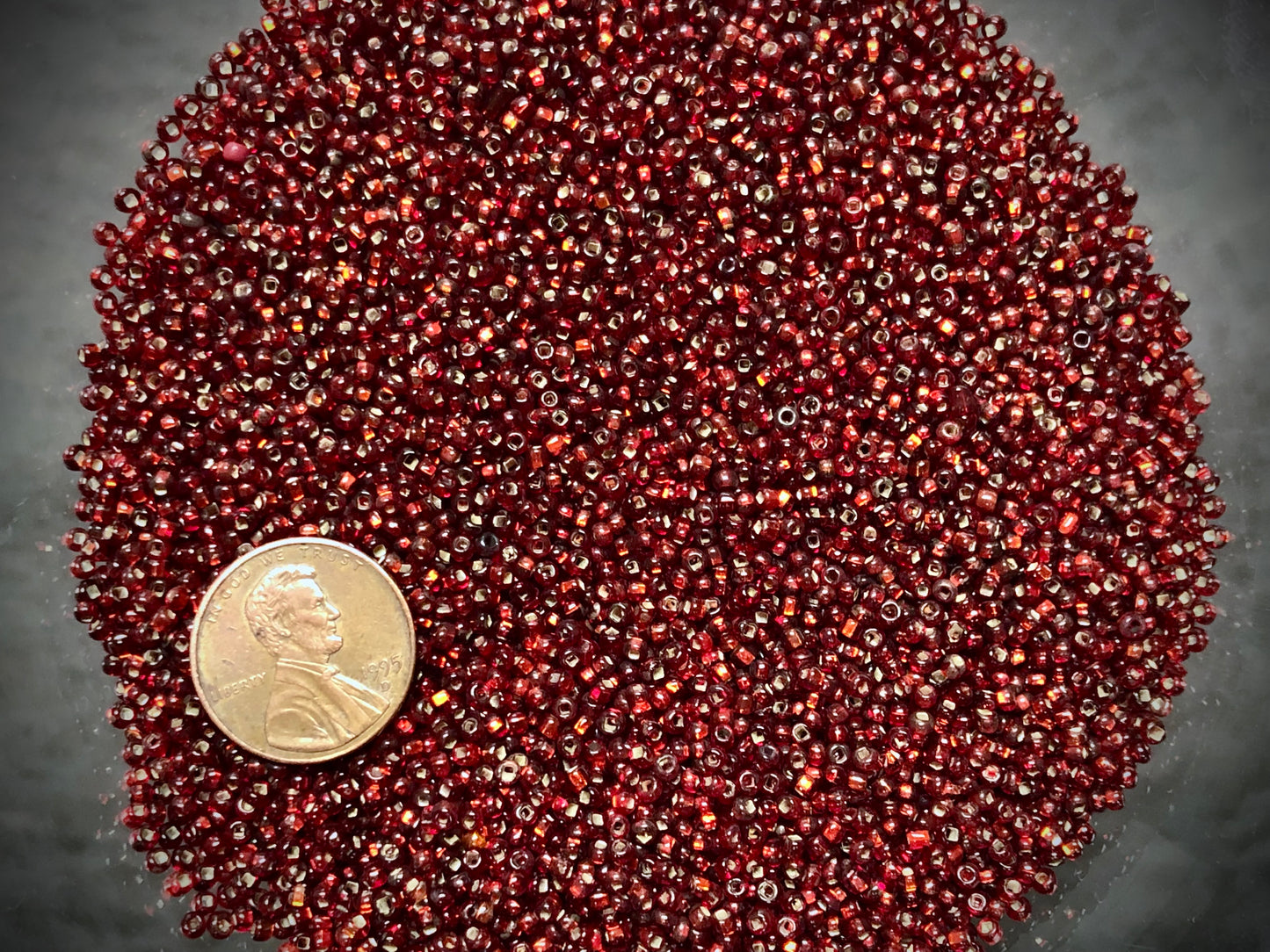 Vintage Venetian Seed Beads - 11/0 - Transparent Garnet