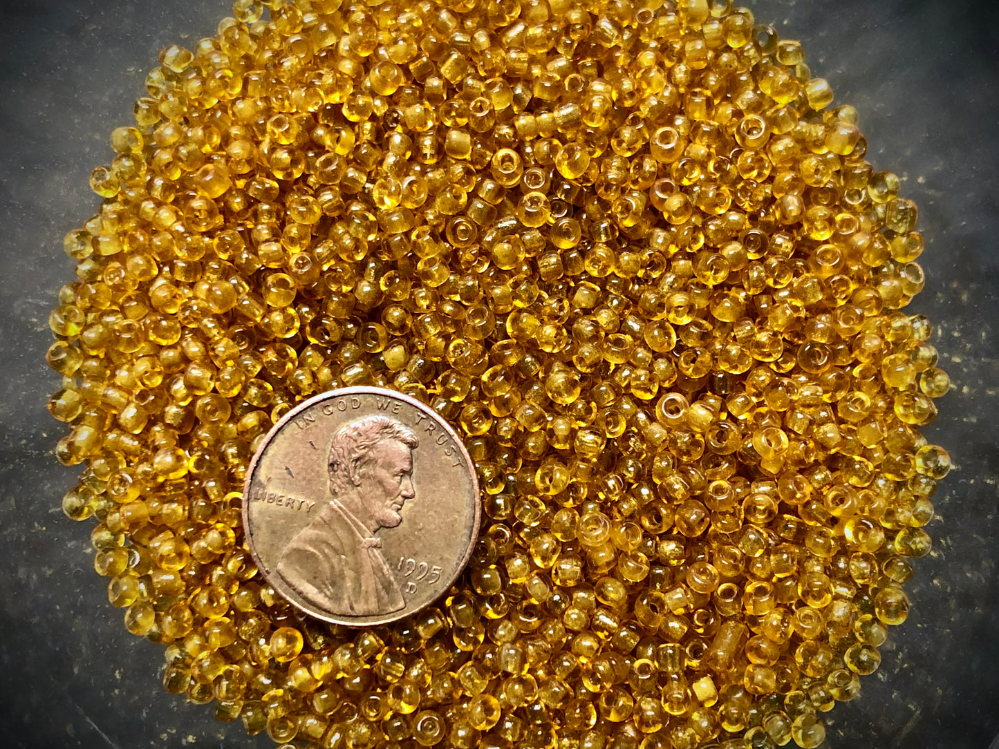 Vintage Venetian Seed Beads - 11/0 - Transparent Gold