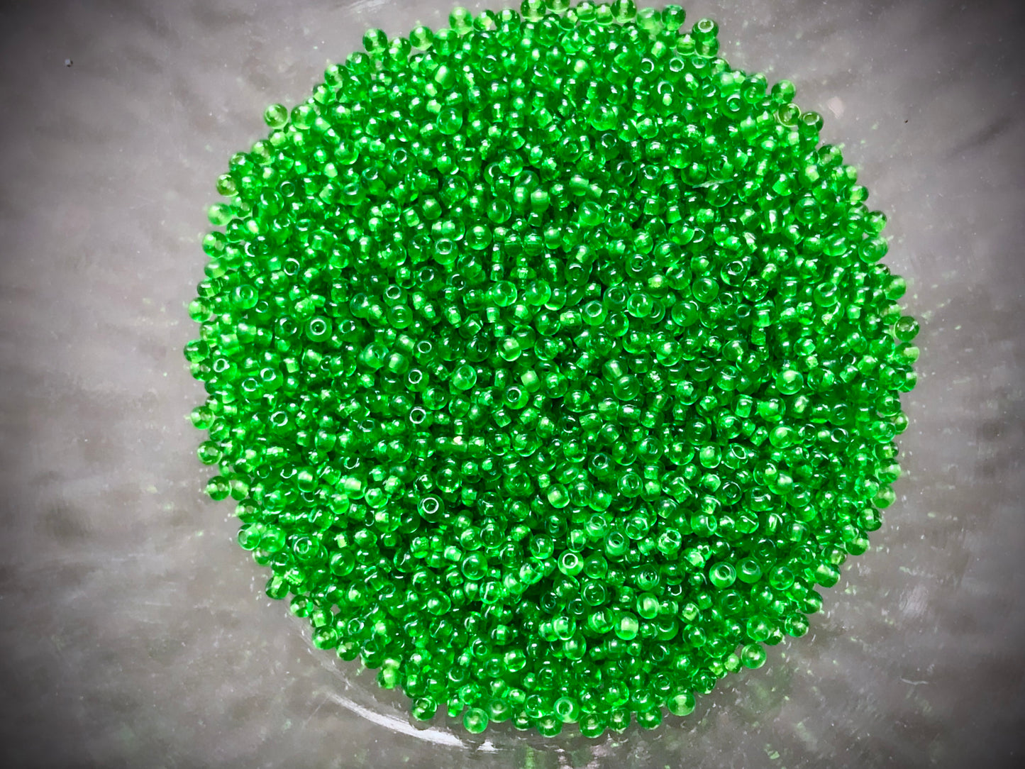 Vintage Venetian Seed Beads - 11/0 - Transparent Light Green