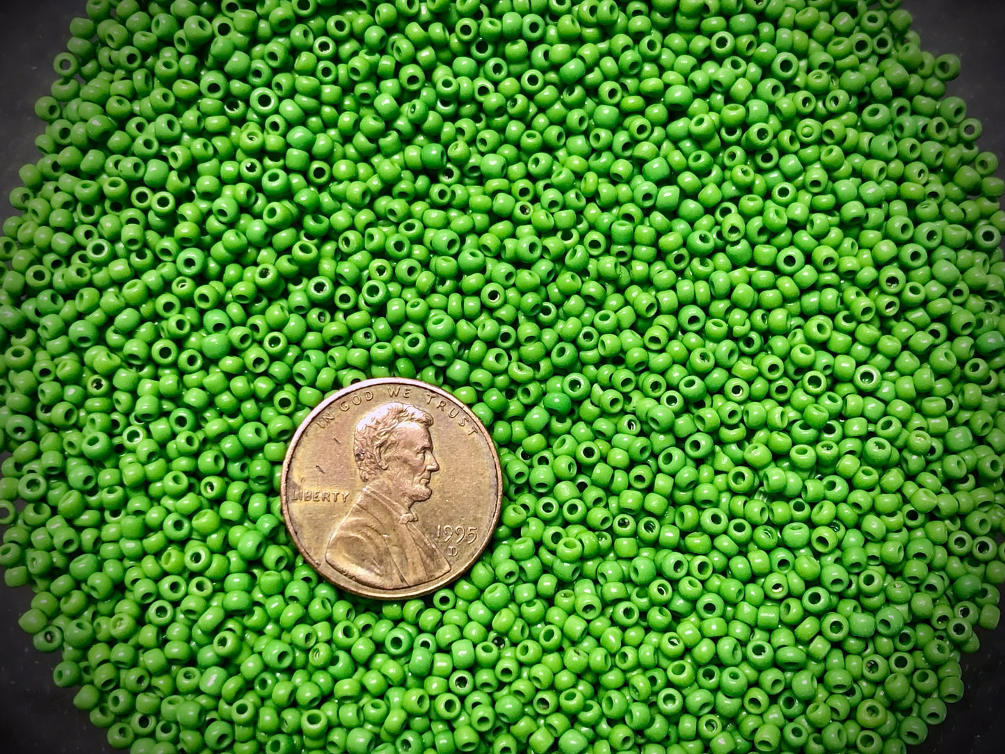 Vintage Venetian Seed Beads - 11/0 - Grass Green