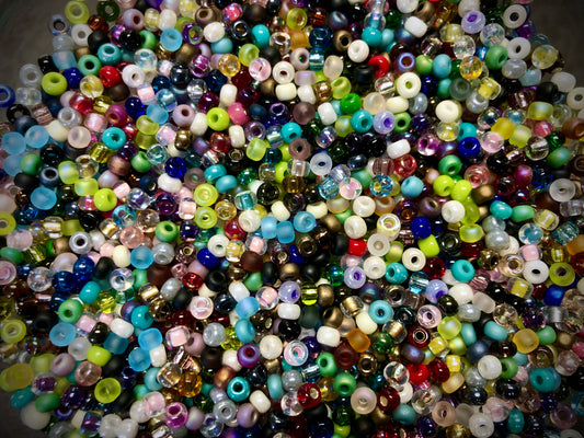 Vintage Venetian Seed Beads - 8/0 - Rainbow Mix