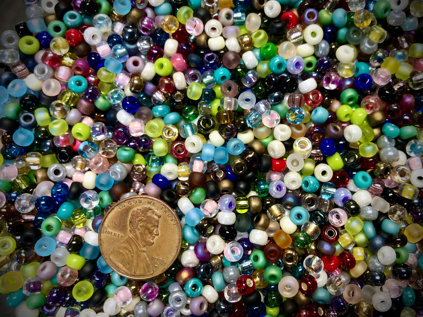 Vintage Venetian Seed Beads - 8/0 - Rainbow Mix