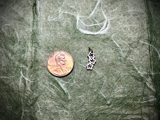 Sterling Silver Three Apple Blossoms Charm