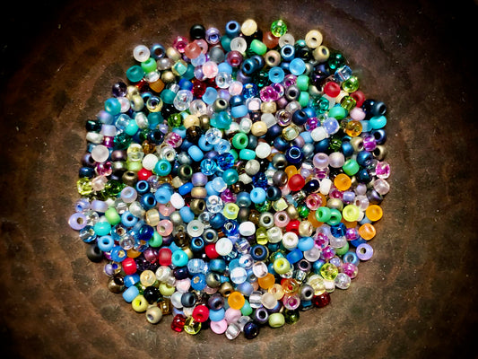 Vintage Venetian Seed Beads - 11/0 - Translucent Rainbow Mix