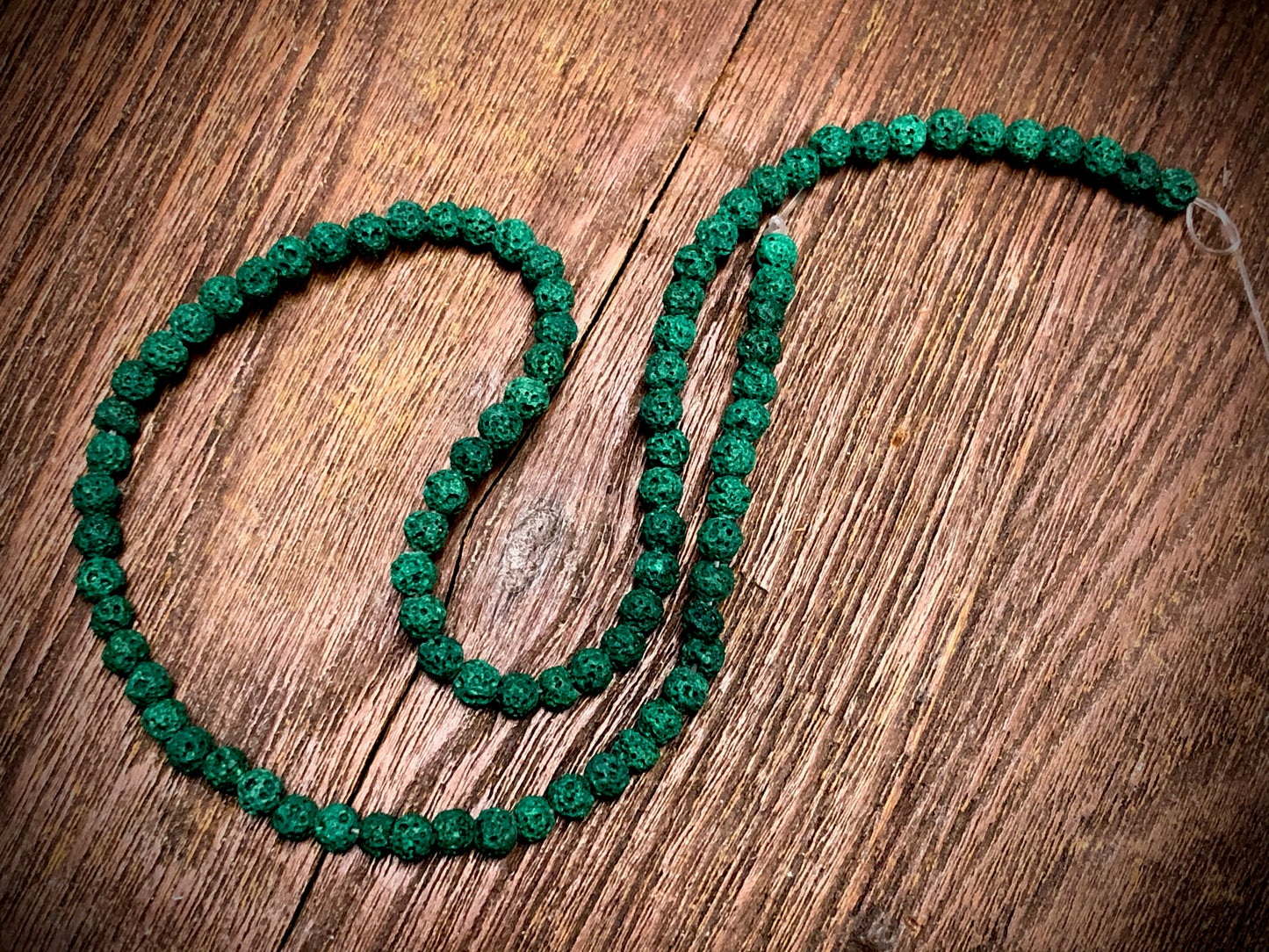 Green (dyed) Lava 4-4.5mm Round Beads