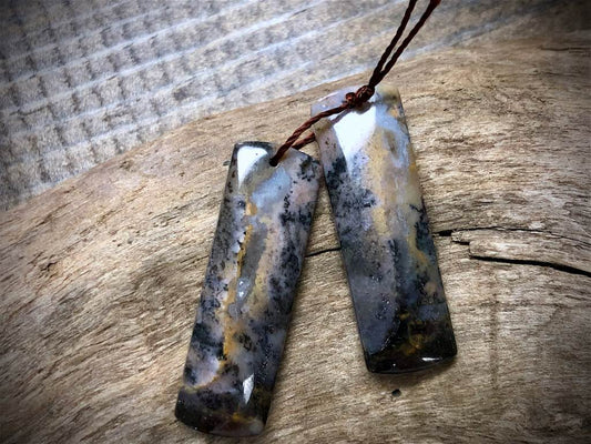 Amethyst Sage Chalcedony Gemstone Pair