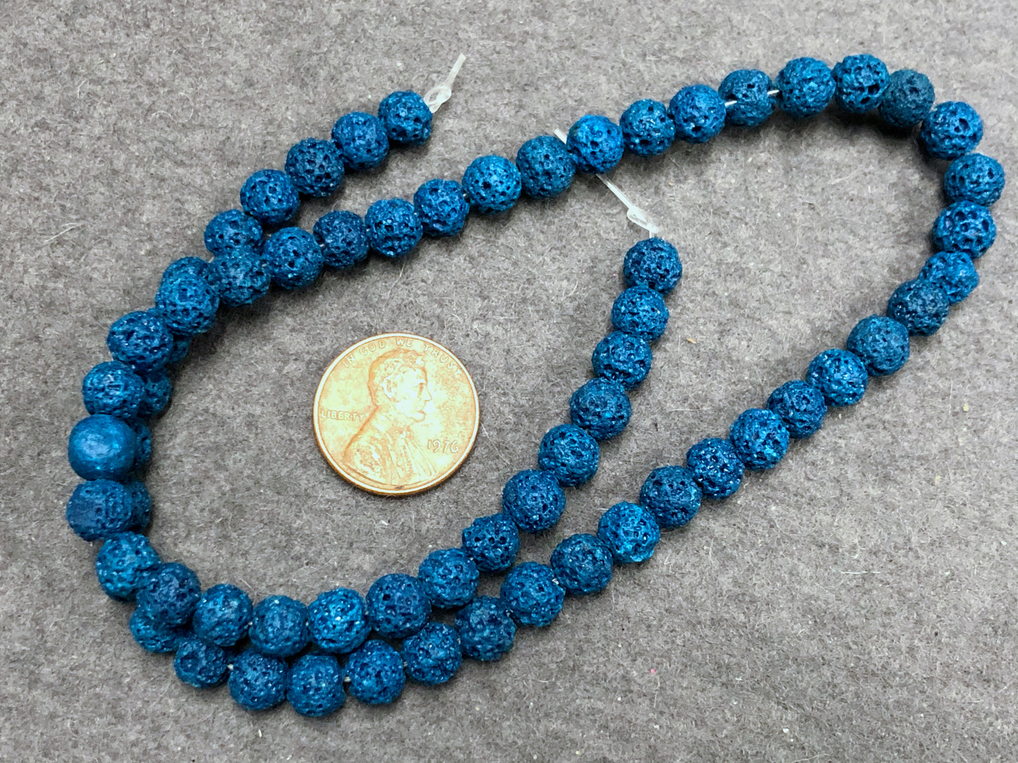 Turquoise (dyed) Lava 6-7mm Round Beads