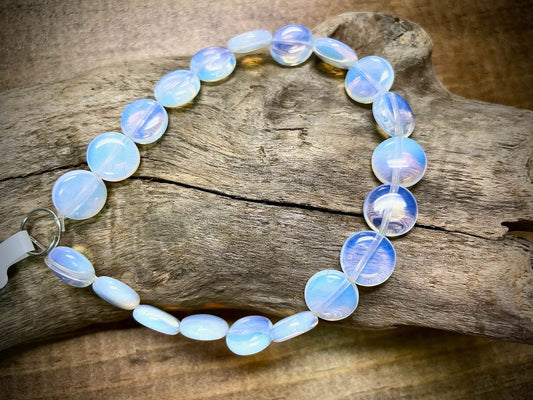 Opalite Coin Bead Strand - 10mm - 8"