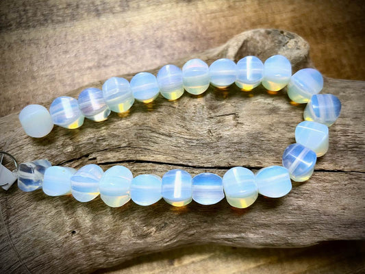 Opalite Cushion Bead Strand - 8mm - 8"