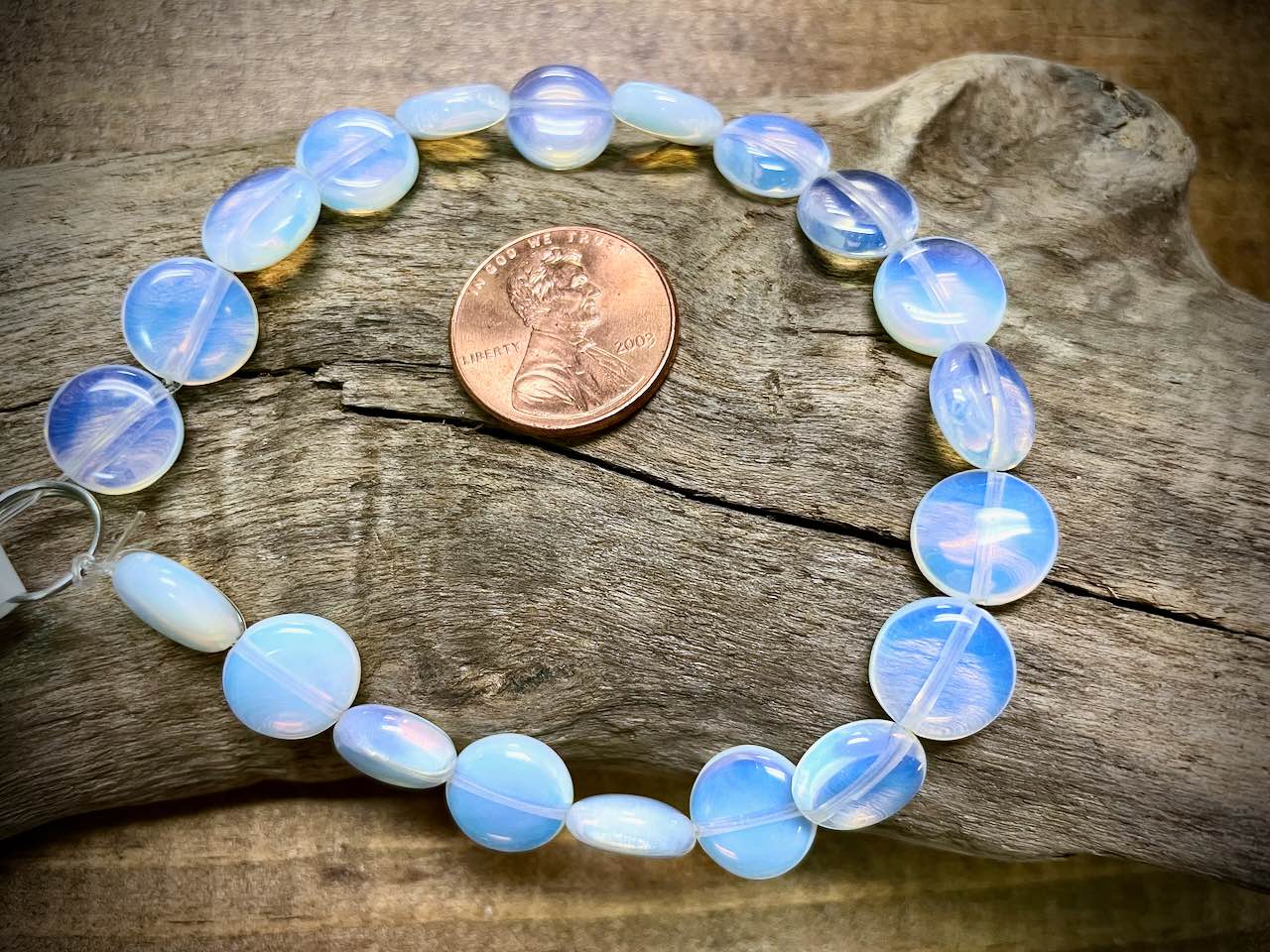 Opalite Coin Bead Strand - 10mm - 8"