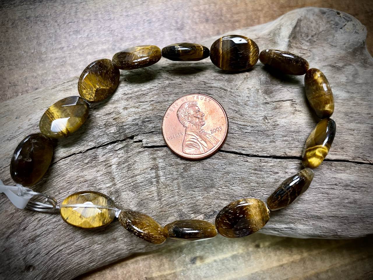 Tiger Eye Faceted Oval Bead Strand - 14mm x 10mm - 8"