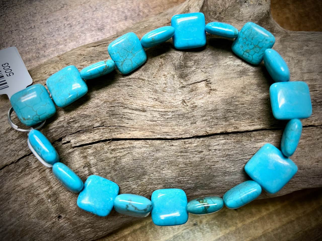 Turquoise Howlite Square Bead Strand - 10mm - 8"