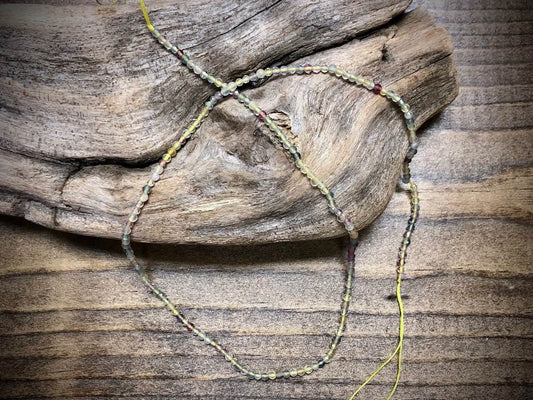 Golden Fluorite Faceted Rounds Bead Strand - 2mm - 15.5"