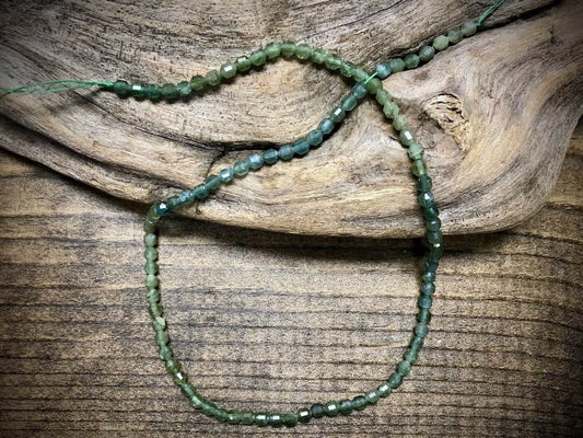 Green Apatite Faceted Lantern-Cut Bead Strand - 4mm - 15.5"