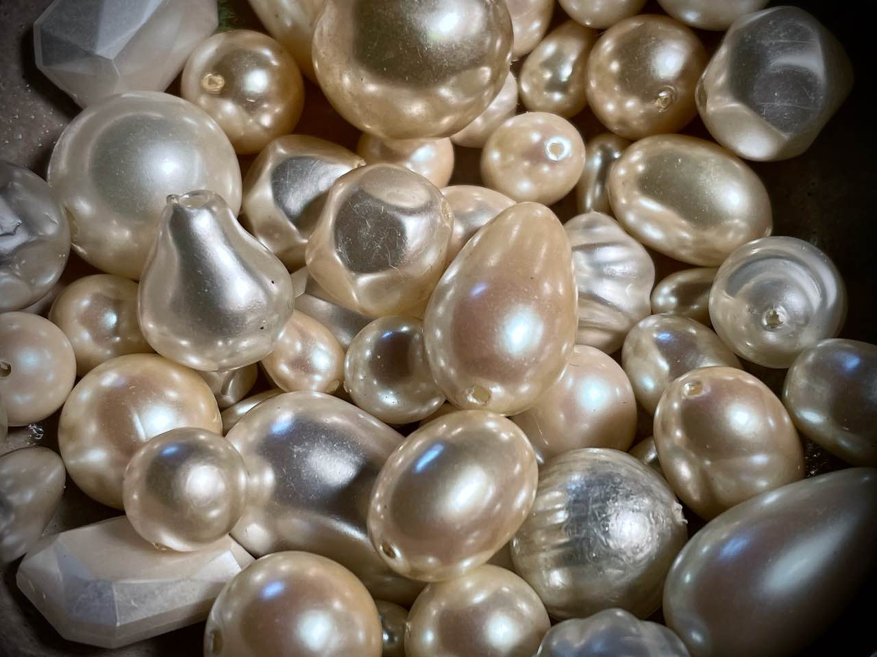 Vintage Plastic Pearl Beads