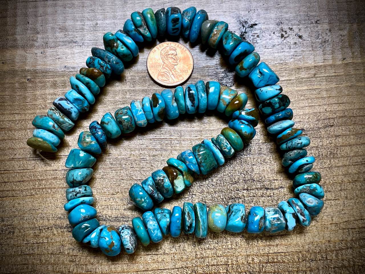 Turquoise Nuggets Bead Strand - 16"